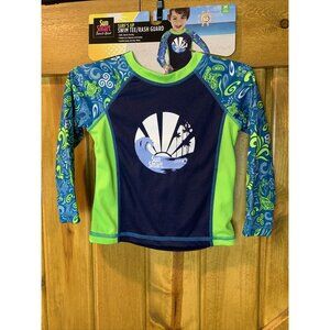 Sun Smart 2 to 4 Yr Rash Guard Swim Tee Surf's Up UPF 50 Quick Dry
